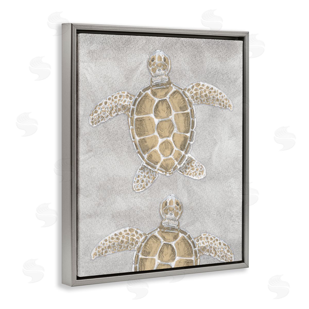 Patti Bishop Grey Sea Turtles Drawing Canvas Wall Art Print