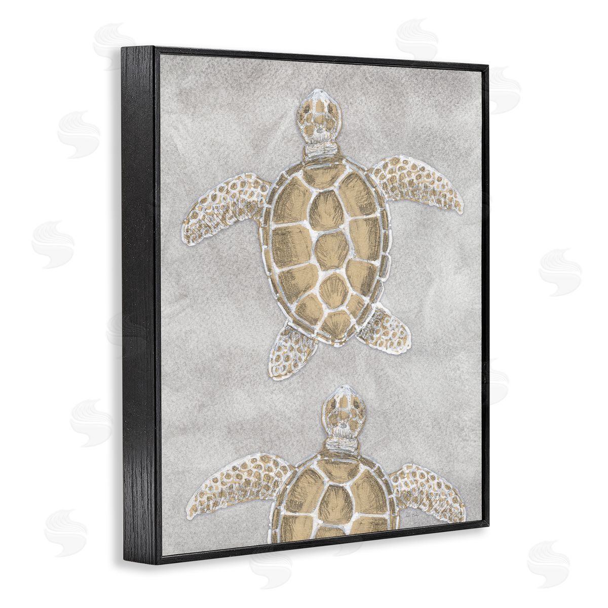 Patti Bishop Grey Sea Turtles Drawing Canvas Wall Art Print