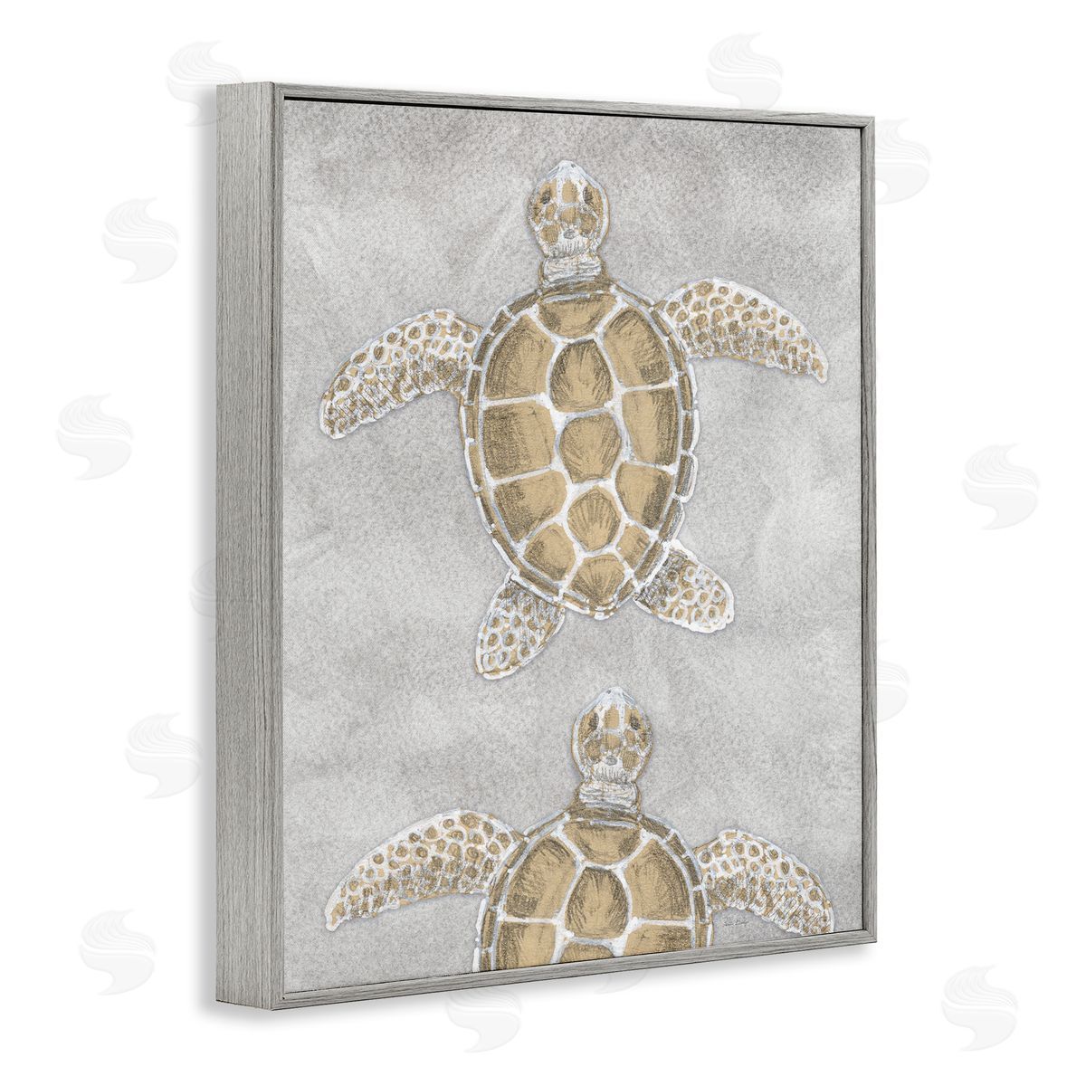 Patti Bishop Grey Sea Turtles Drawing Canvas Wall Art Print
