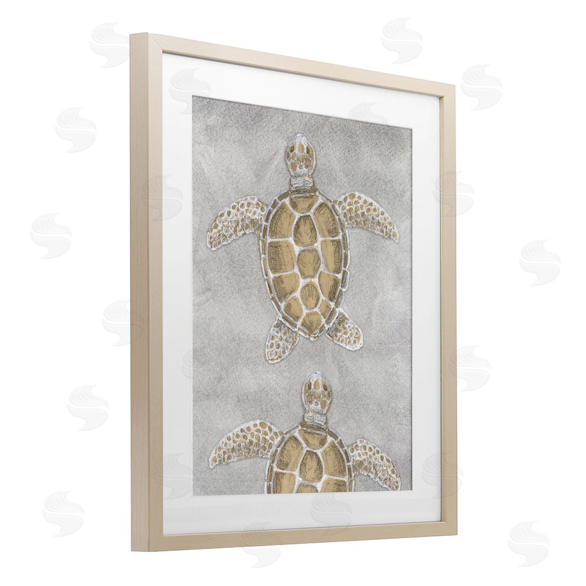 Patti Bishop Grey Sea Turtles Drawing Canvas Wall Art Print