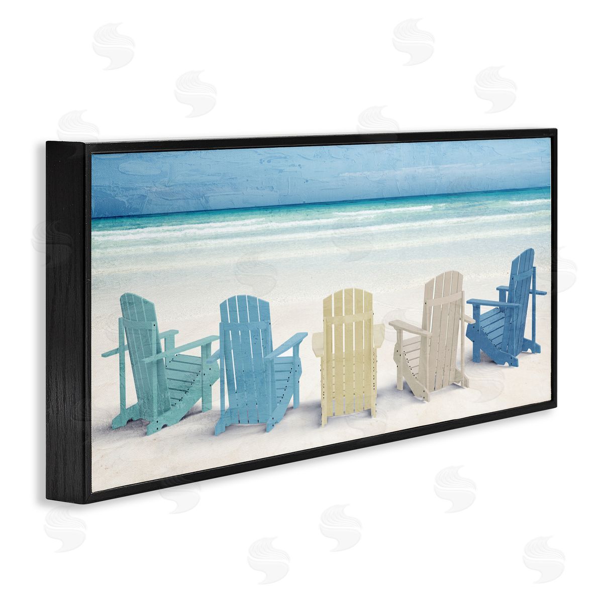 Kim Allen Sea View Beach Chairs Canvas Wall Art Print