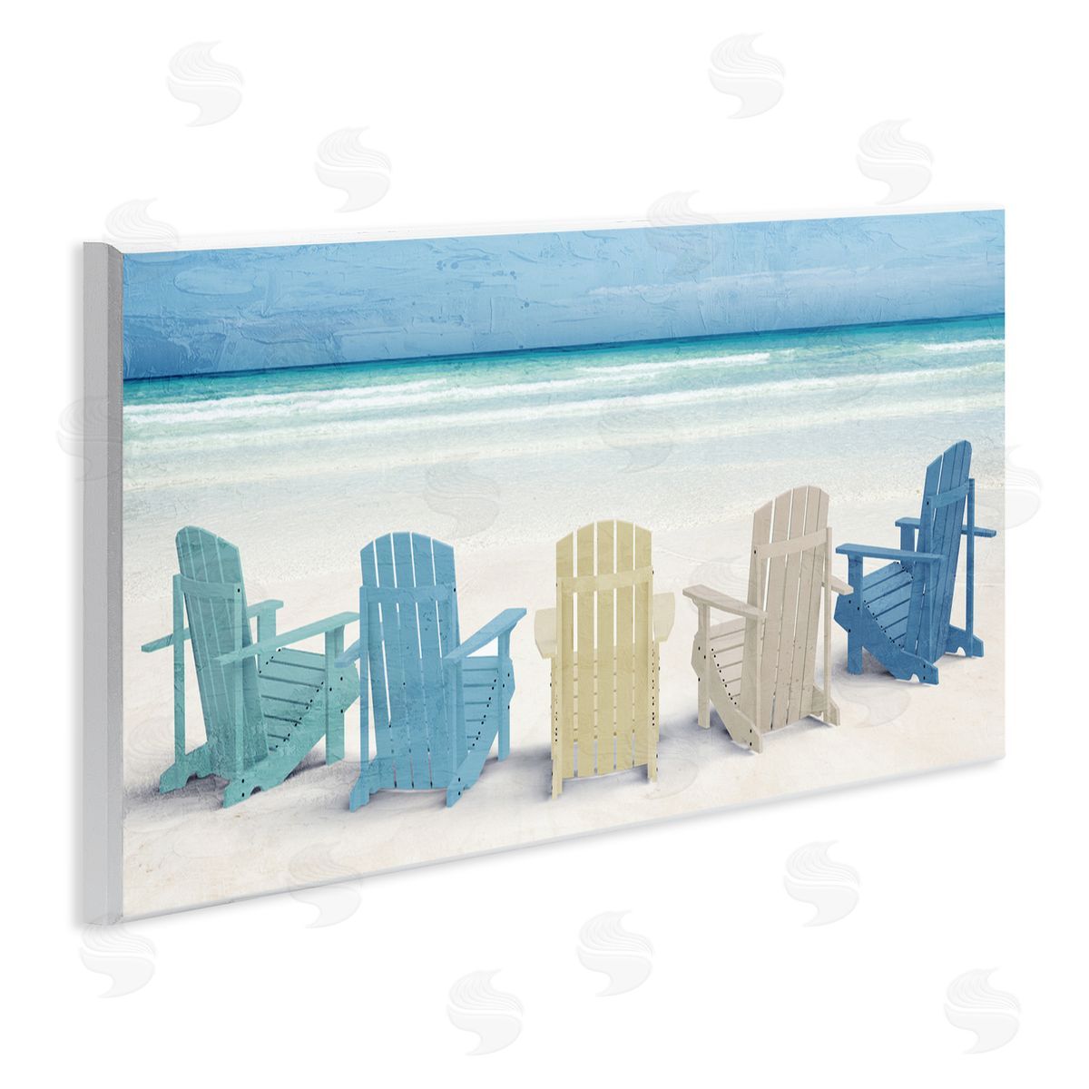 Kim Allen Sea View Beach Chairs Canvas Wall Art Print