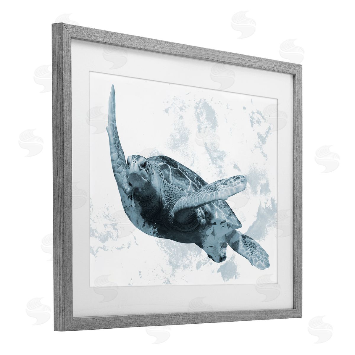 Marcus Prime Weathered Turtle Blue Portrait Canvas Wall Art Print