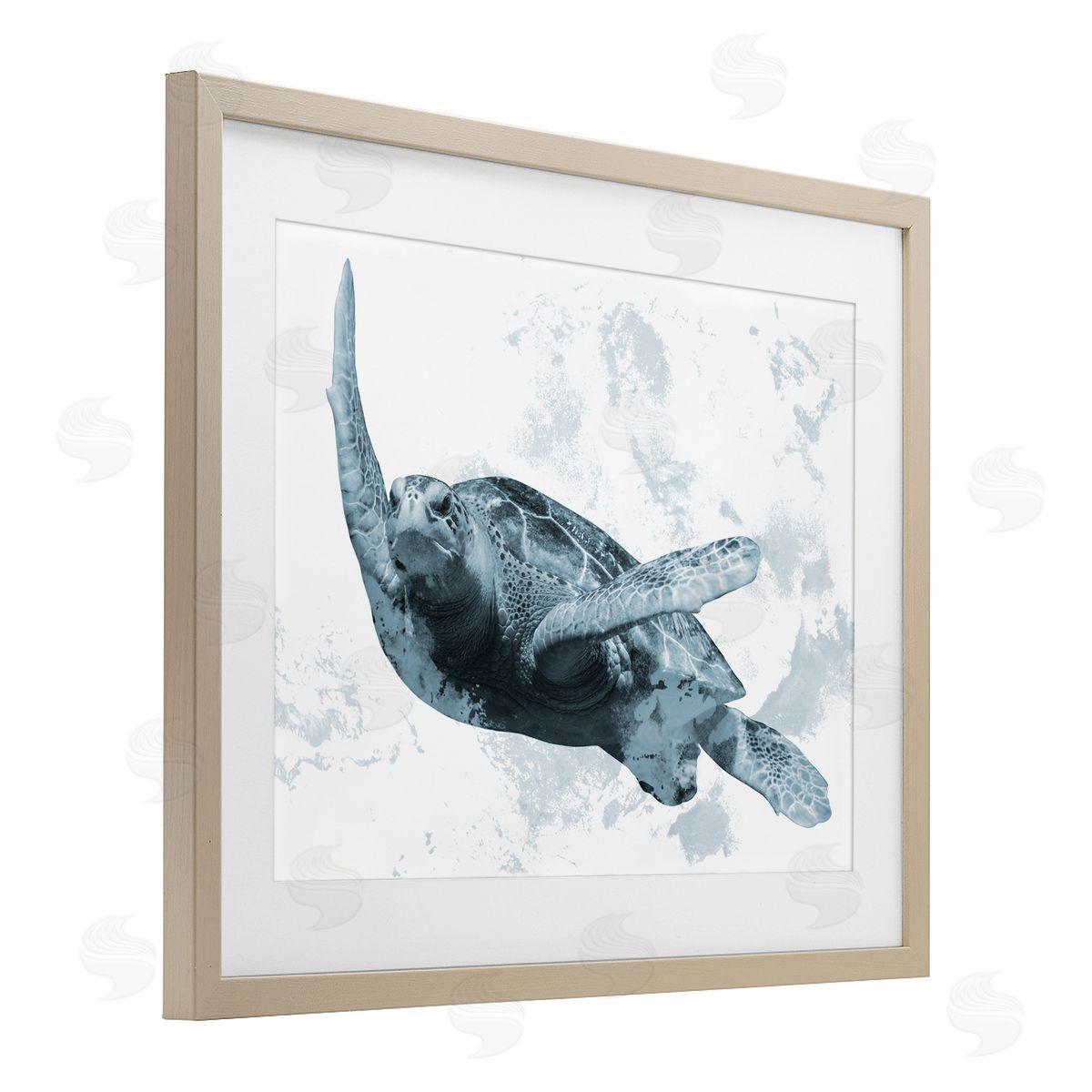Marcus Prime Weathered Turtle Blue Portrait Canvas Wall Art Print