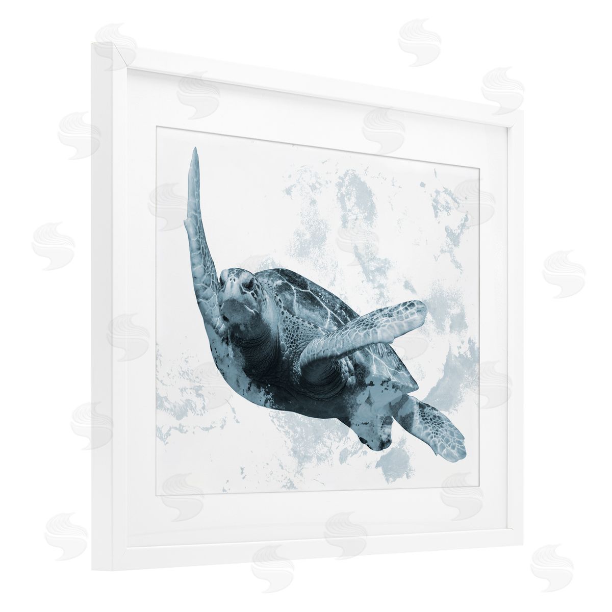 Marcus Prime Weathered Turtle Blue Portrait Canvas Wall Art Print