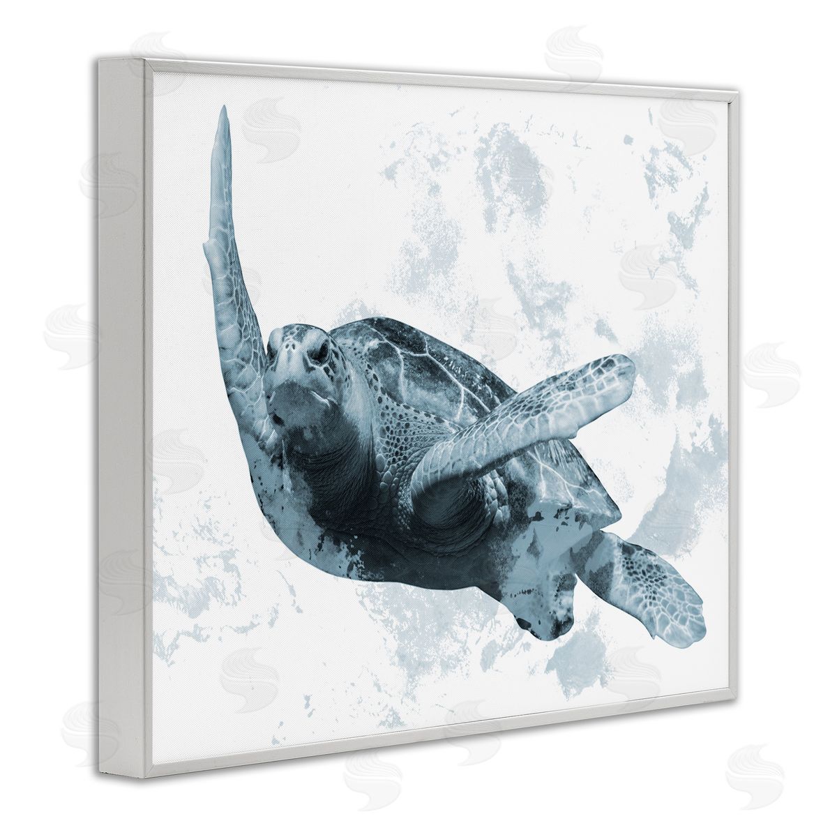 Marcus Prime Weathered Turtle Blue Portrait Canvas Wall Art Print