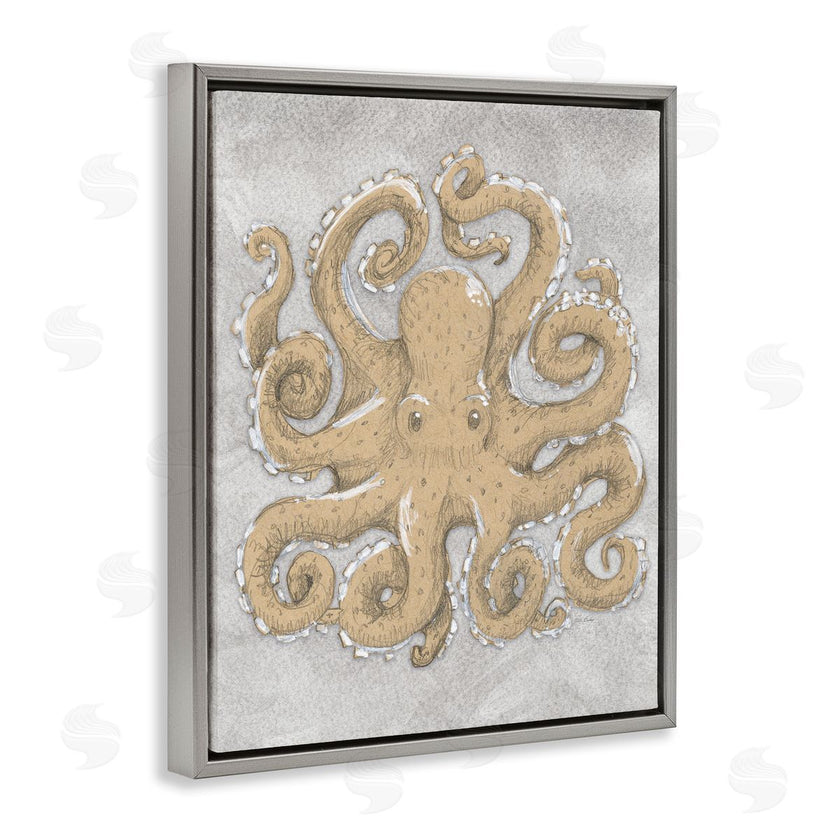 Patti Bishop | Grey Octopus Drawing