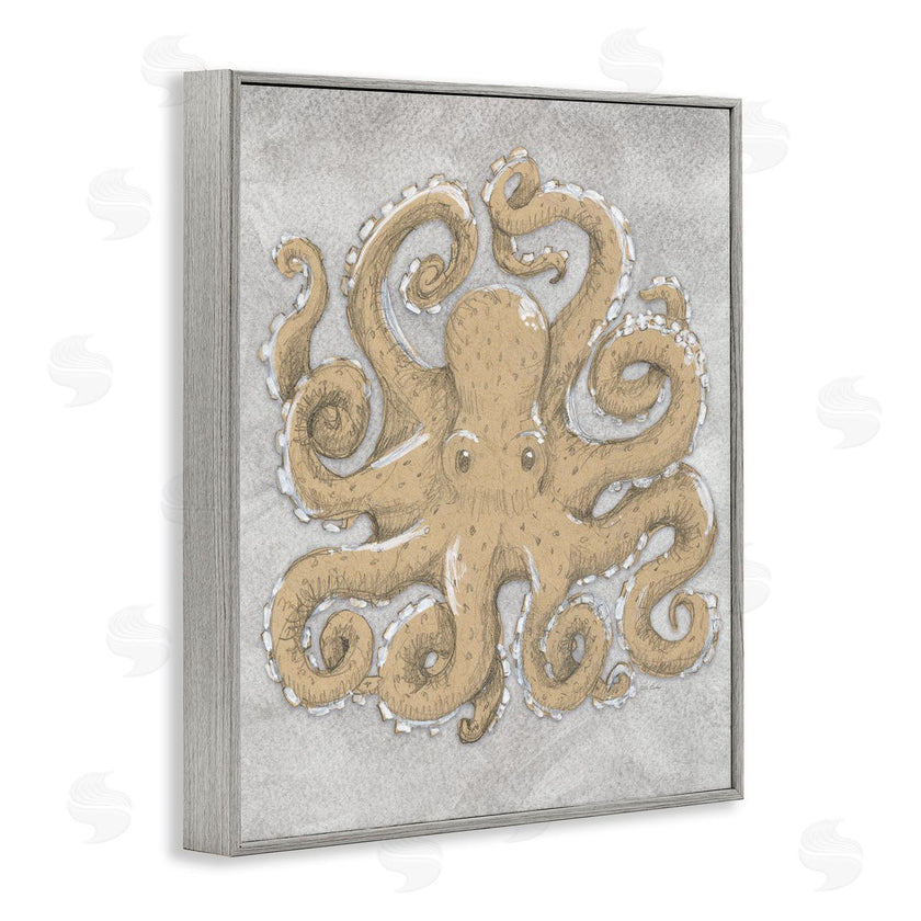 Patti Bishop | Grey Octopus Drawing