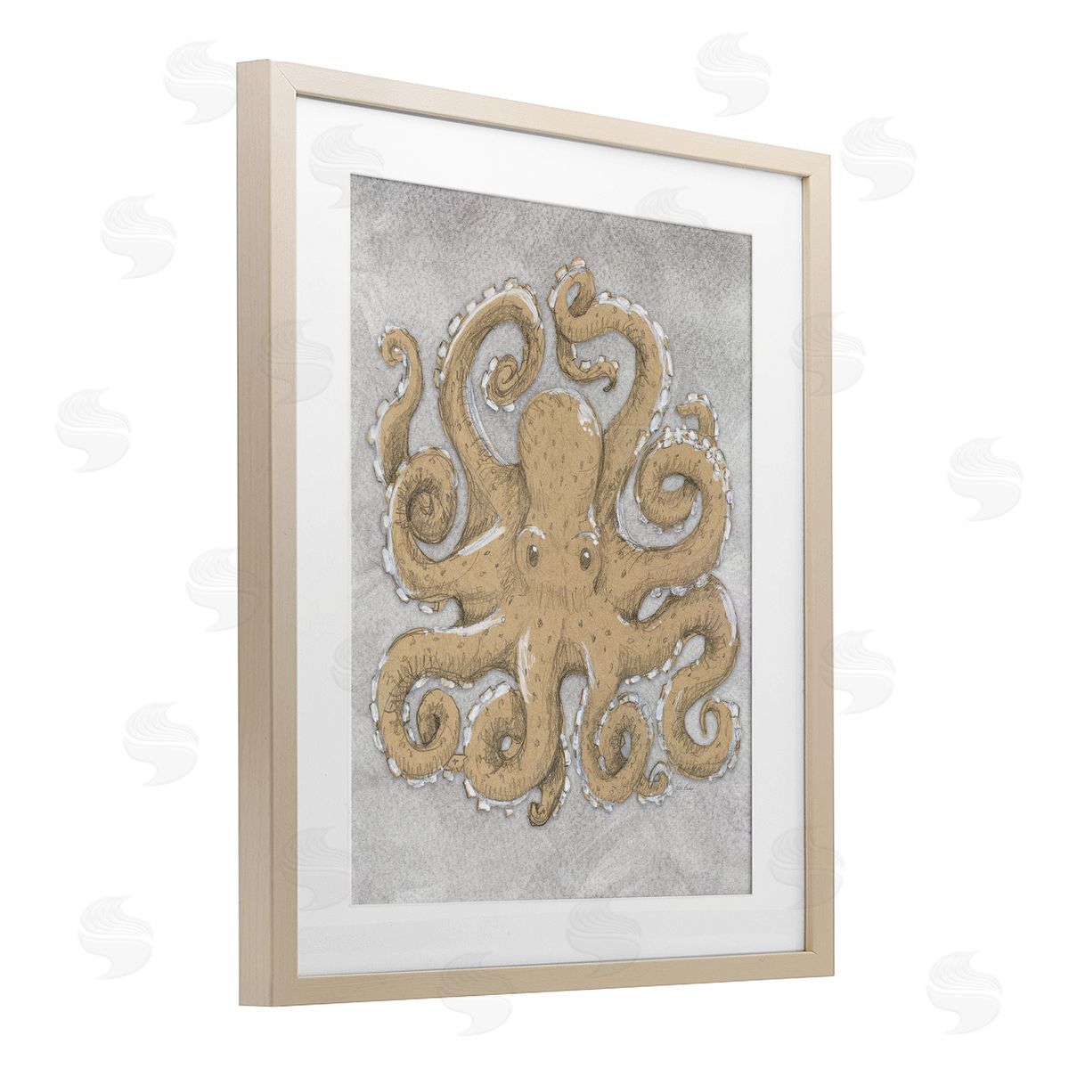 Patti Bishop Grey Octopus Drawing Canvas Wall Art Print