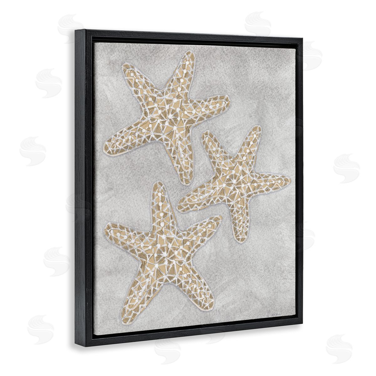 Patti Bishop Grey Starfish Drawing Canvas Wall Art Print