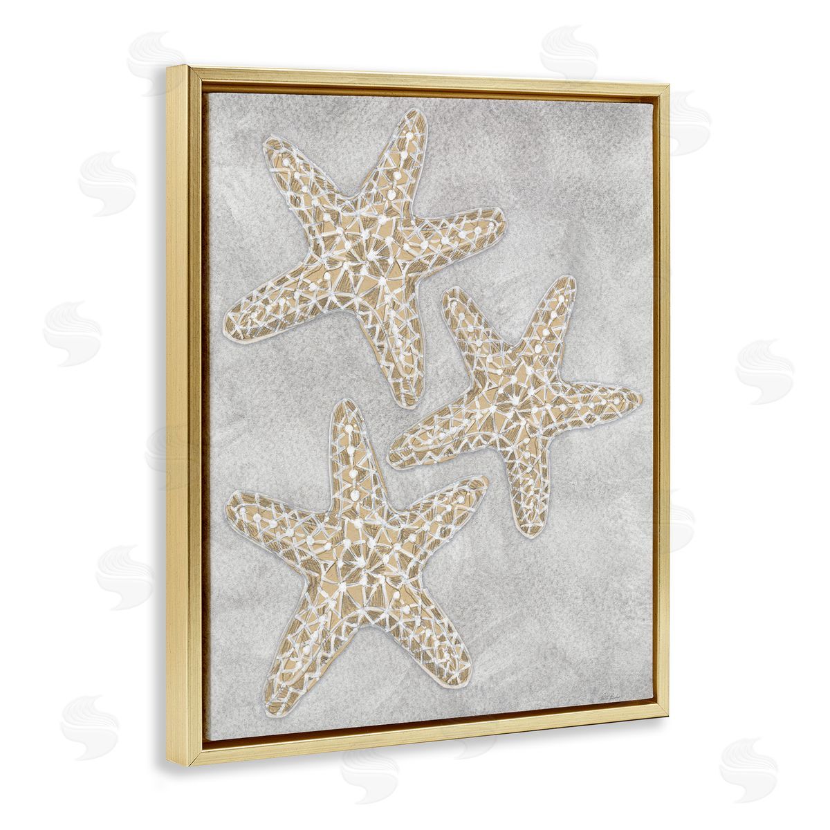 Patti Bishop Grey Starfish Drawing Canvas Wall Art Print