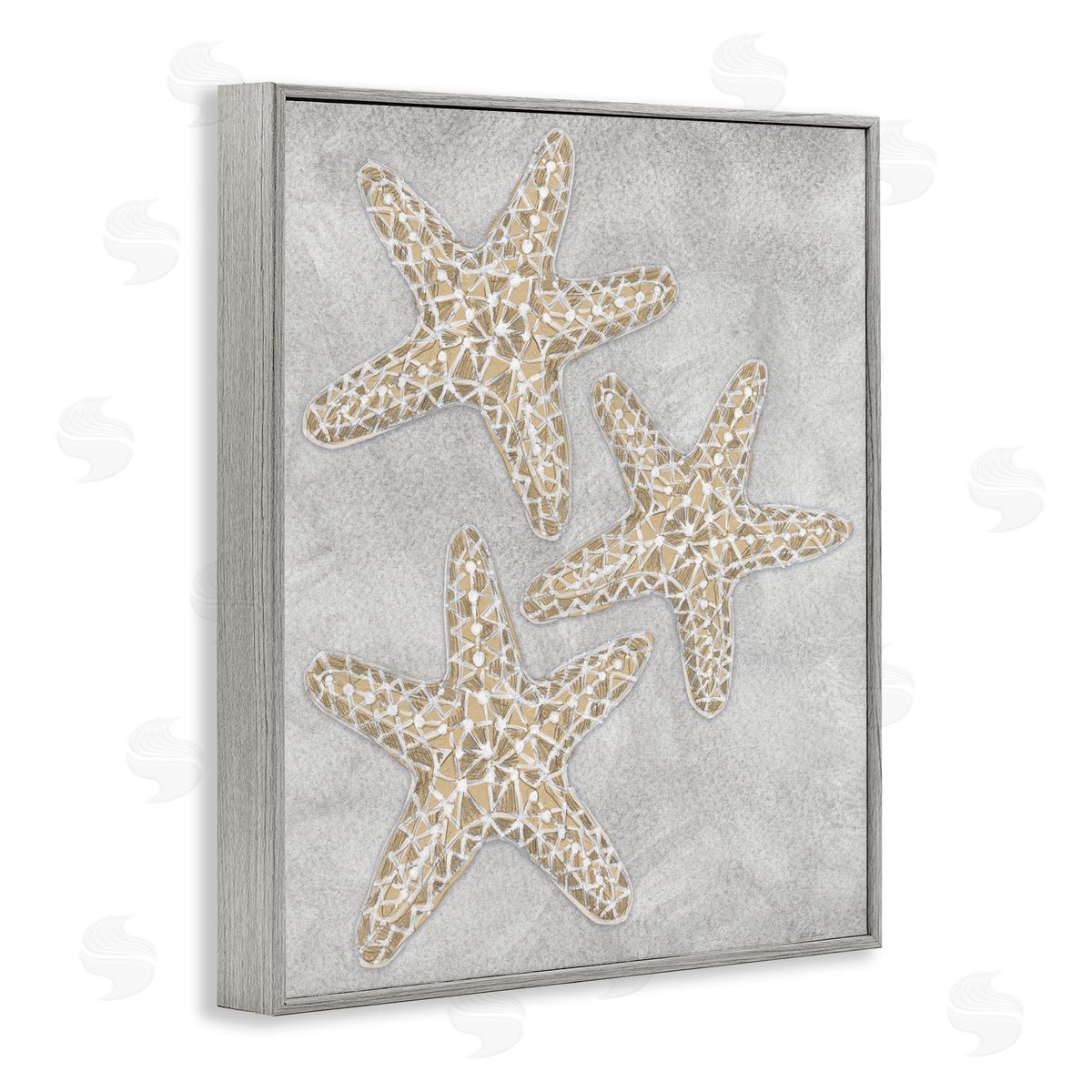 Patti Bishop Grey Starfish Drawing Canvas Wall Art Print
