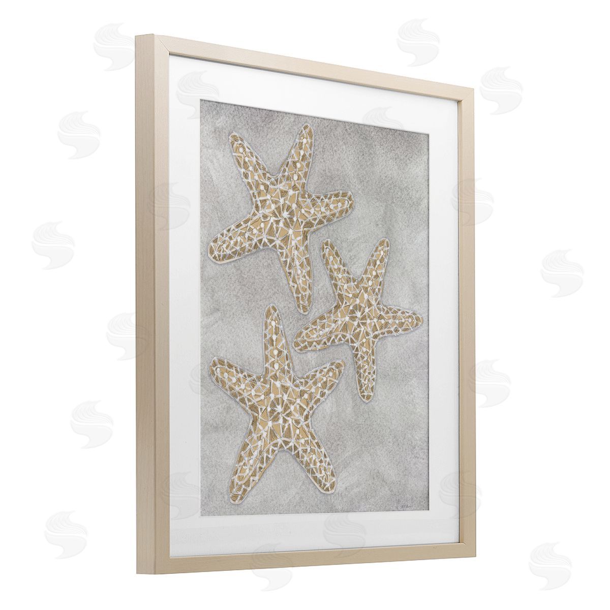 Patti Bishop Grey Starfish Drawing Canvas Wall Art Print