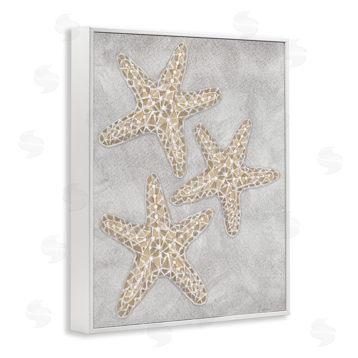 Patti Bishop Grey Starfish Drawing Canvas Wall Art Print