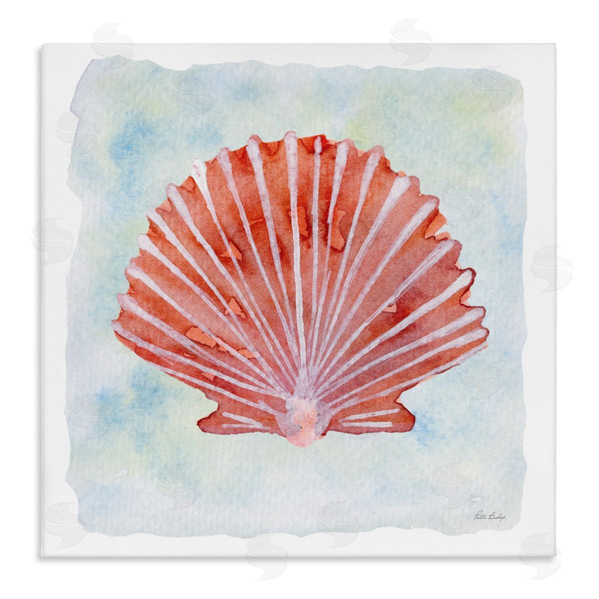 Patti Bishop Peach Scallop Shell Canvas Wall Art Print