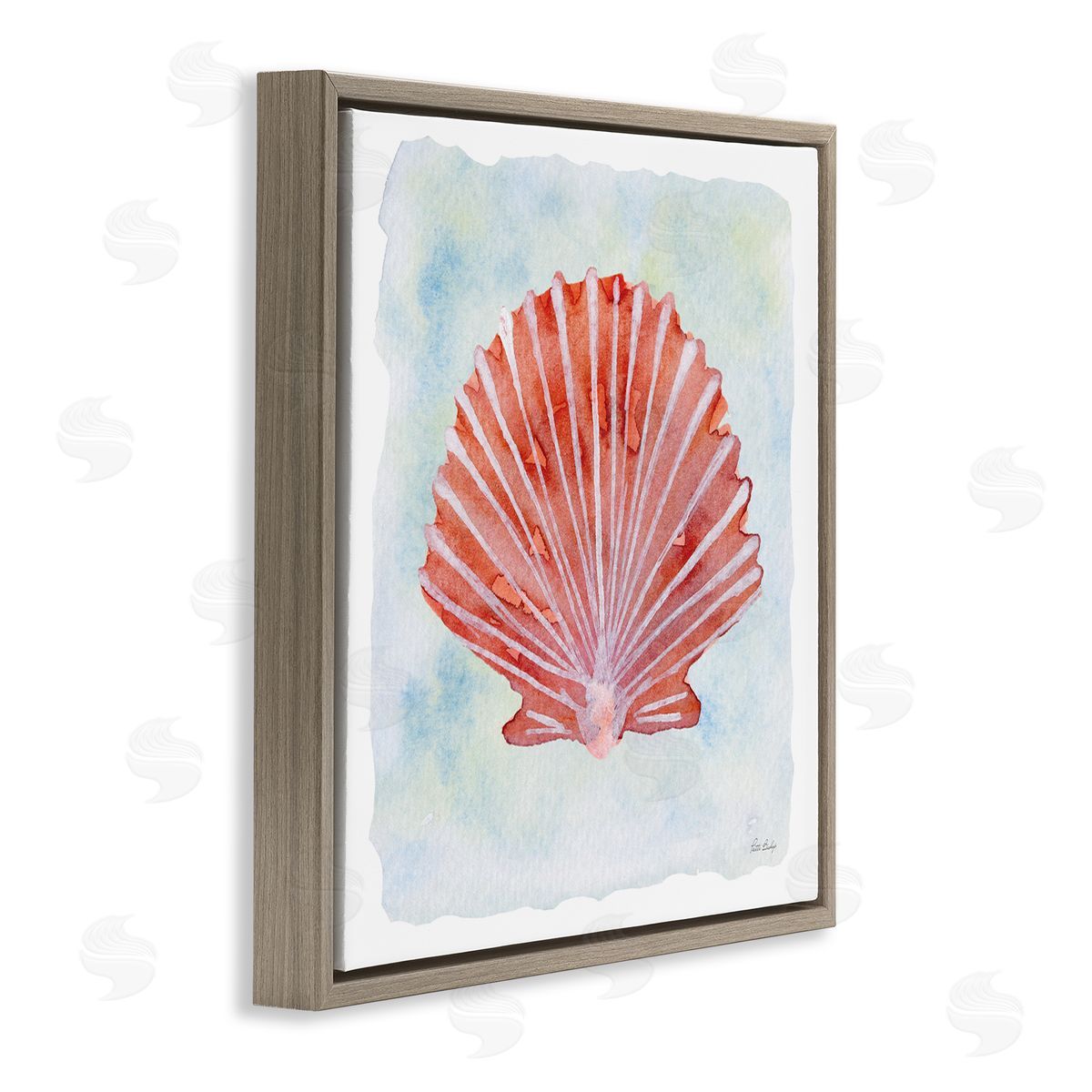 Patti Bishop Peach Scallop Shell Canvas Wall Art Print