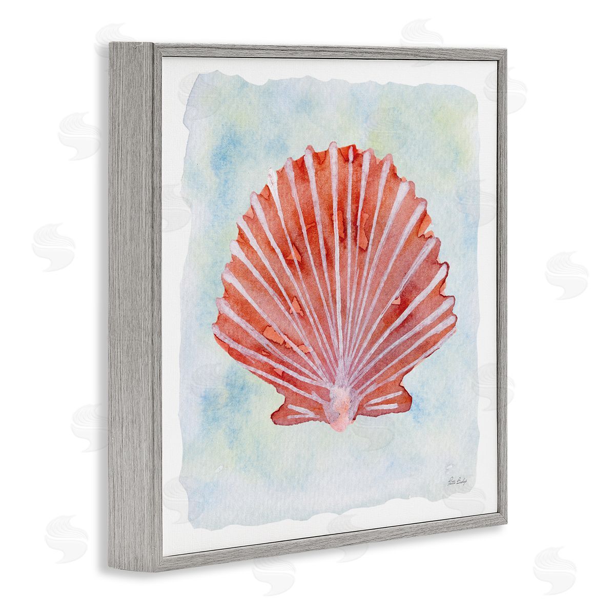 Patti Bishop Peach Scallop Shell Canvas Wall Art Print