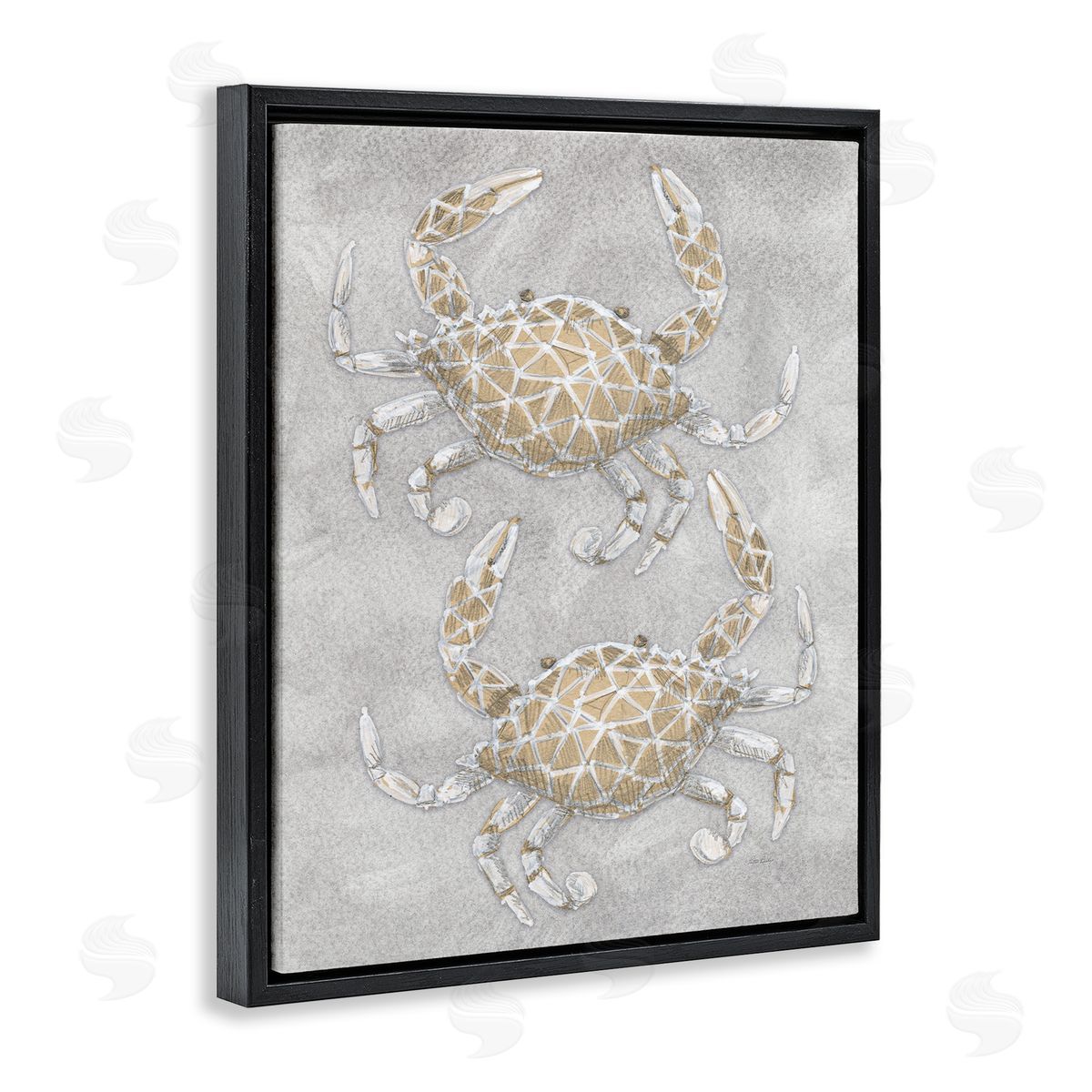 Patti Bishop Grey Crabs Drawing Canvas Wall Art Print