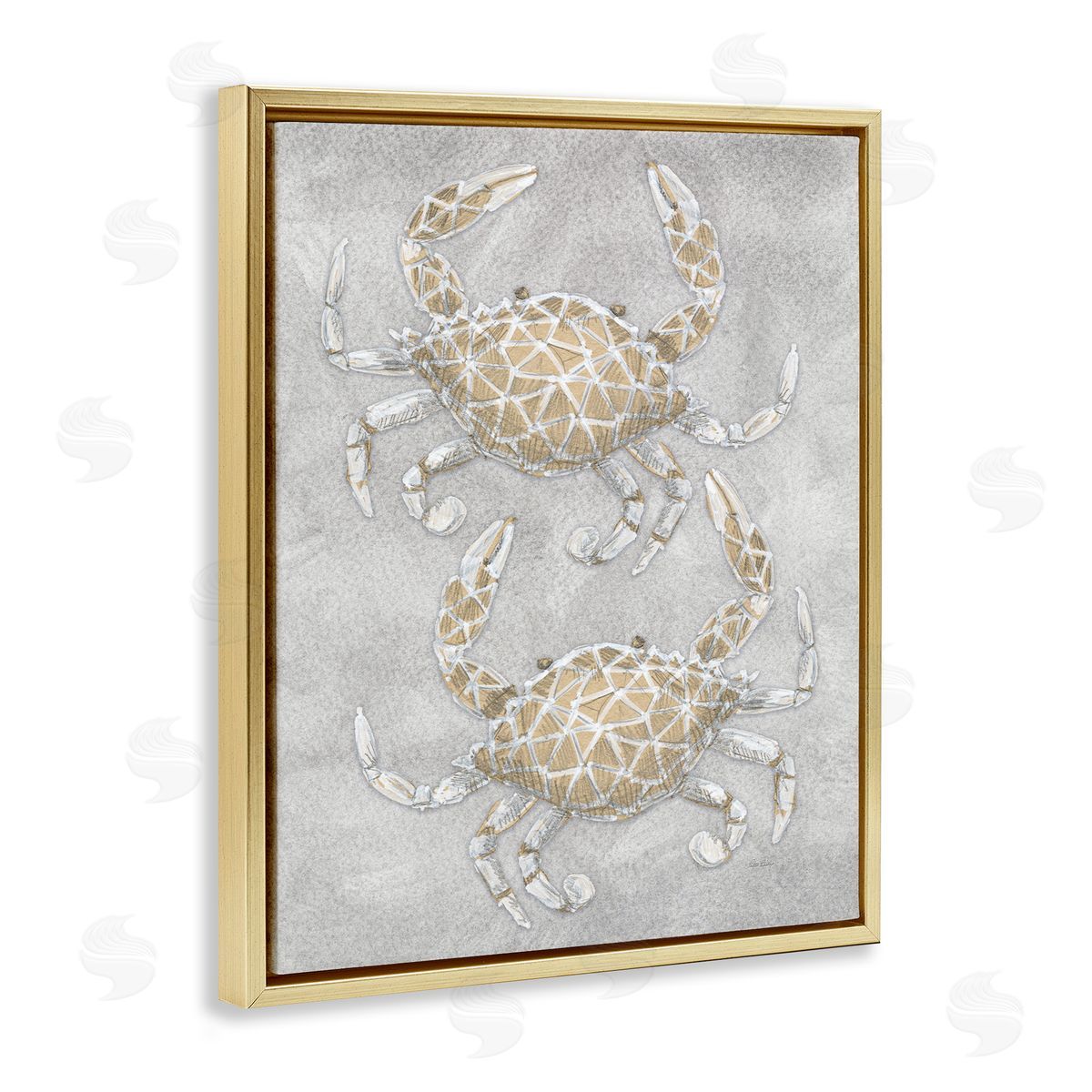 Patti Bishop Grey Crabs Drawing Canvas Wall Art Print