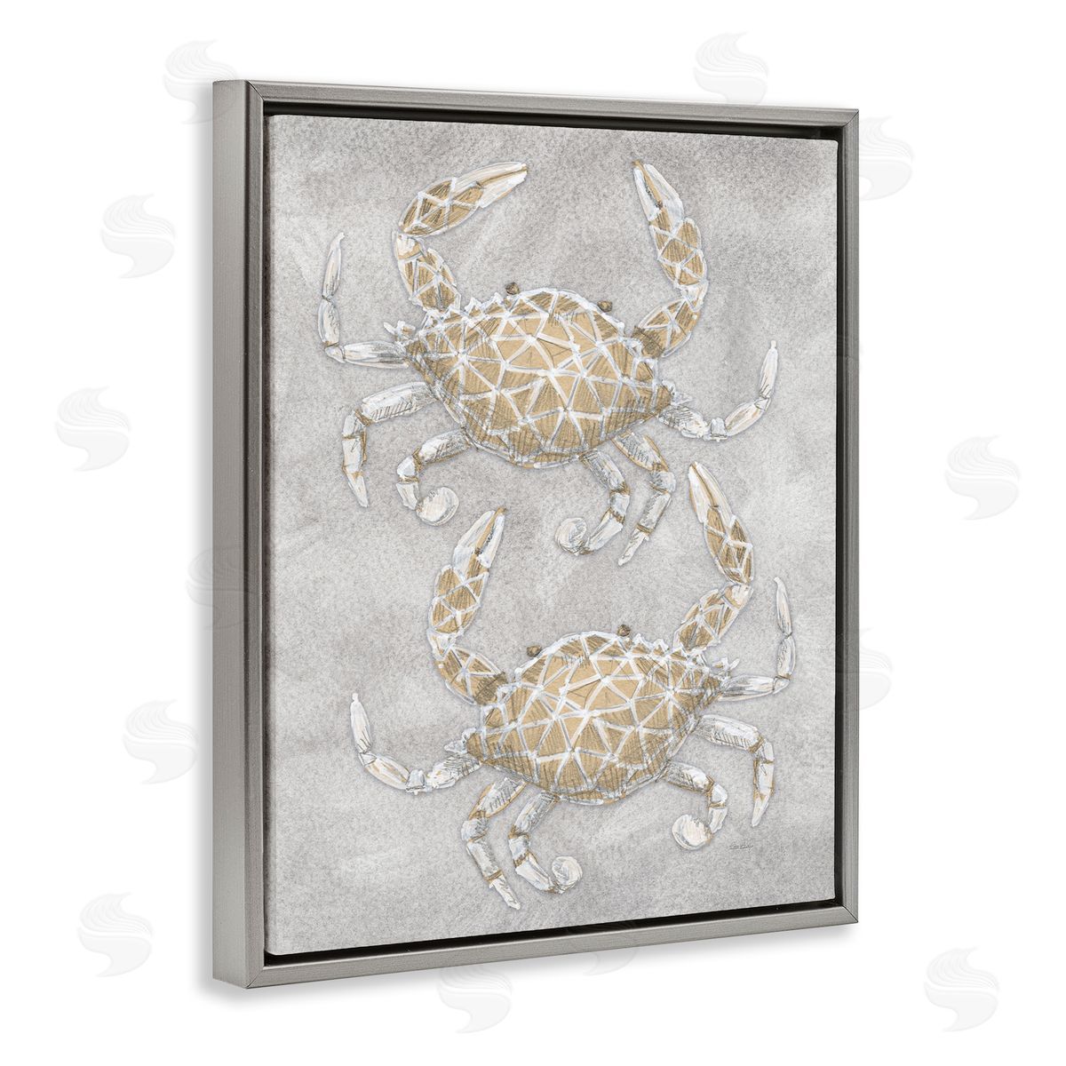 Patti Bishop Grey Crabs Drawing Canvas Wall Art Print