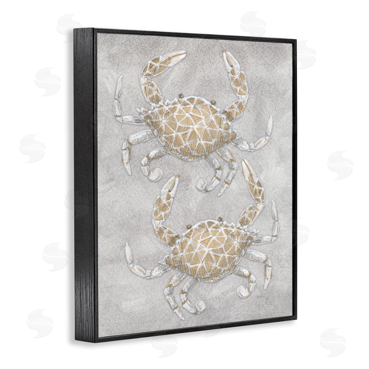 Patti Bishop Grey Crabs Drawing Canvas Wall Art Print