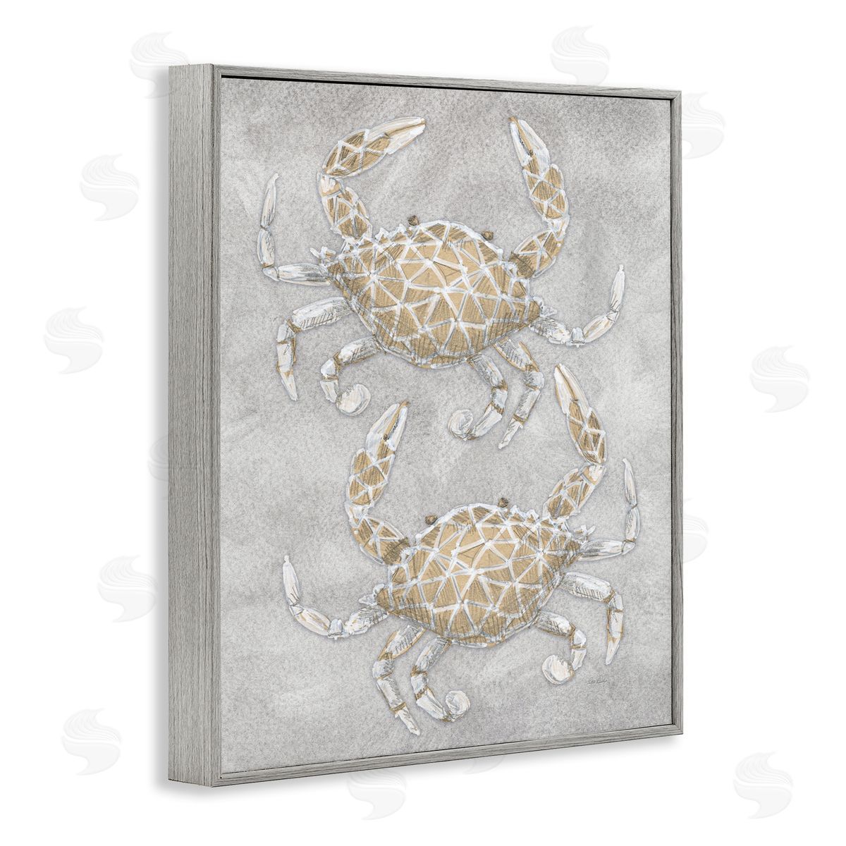 Patti Bishop Grey Crabs Drawing Canvas Wall Art Print