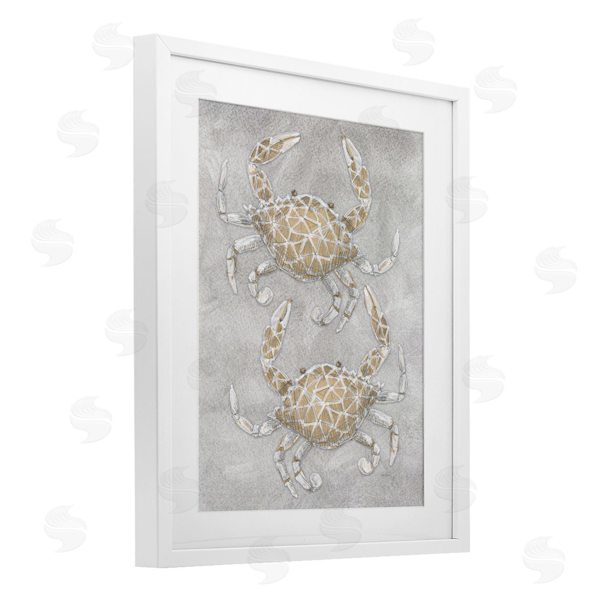Patti Bishop Grey Crabs Drawing Canvas Wall Art Print