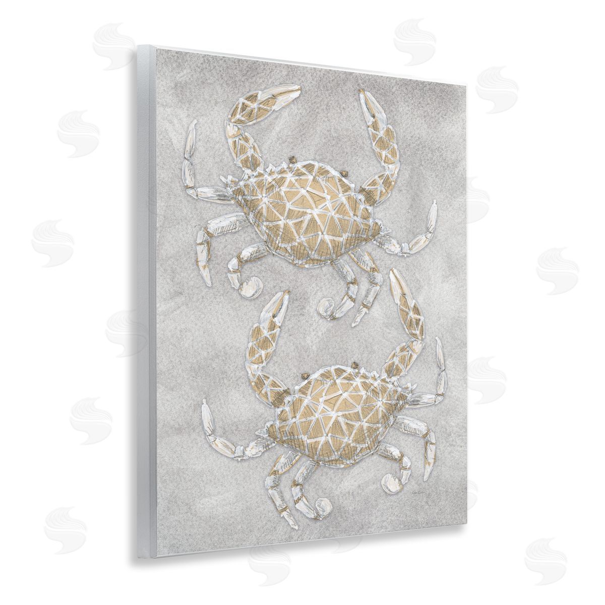 Patti Bishop Grey Crabs Drawing Canvas Wall Art Print