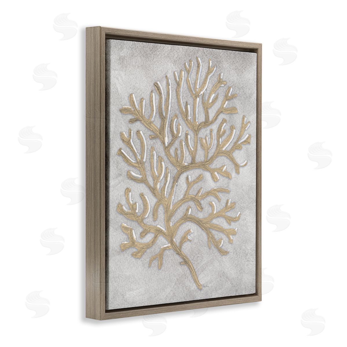 Patti Bishop Grey Coral Drawing Canvas Wall Art Print