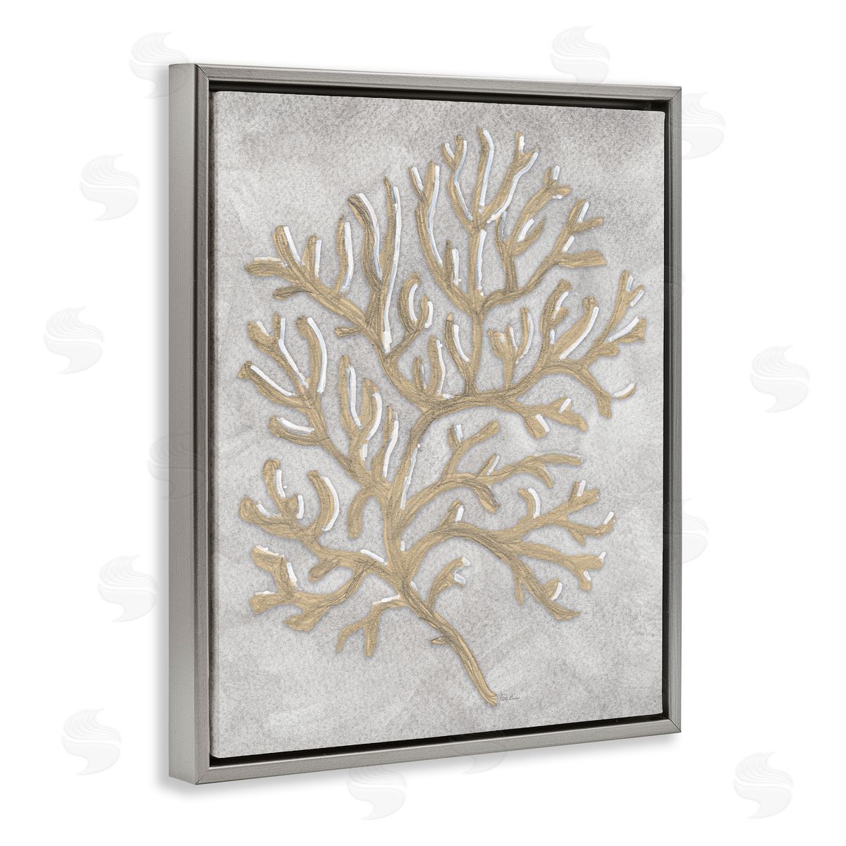 Patti Bishop Grey Coral Drawing Canvas Wall Art Print