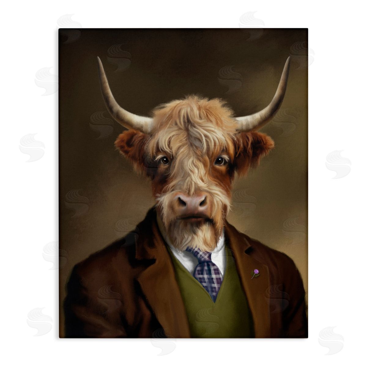Matthew Piotrowicz Highland Cow Scottish Gentleman Canvas Wall Art Print