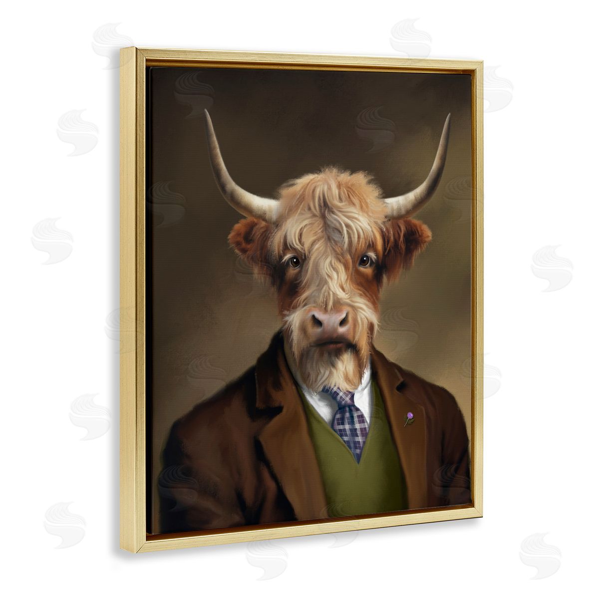 Matthew Piotrowicz Highland Cow Scottish Gentleman Canvas Wall Art Print