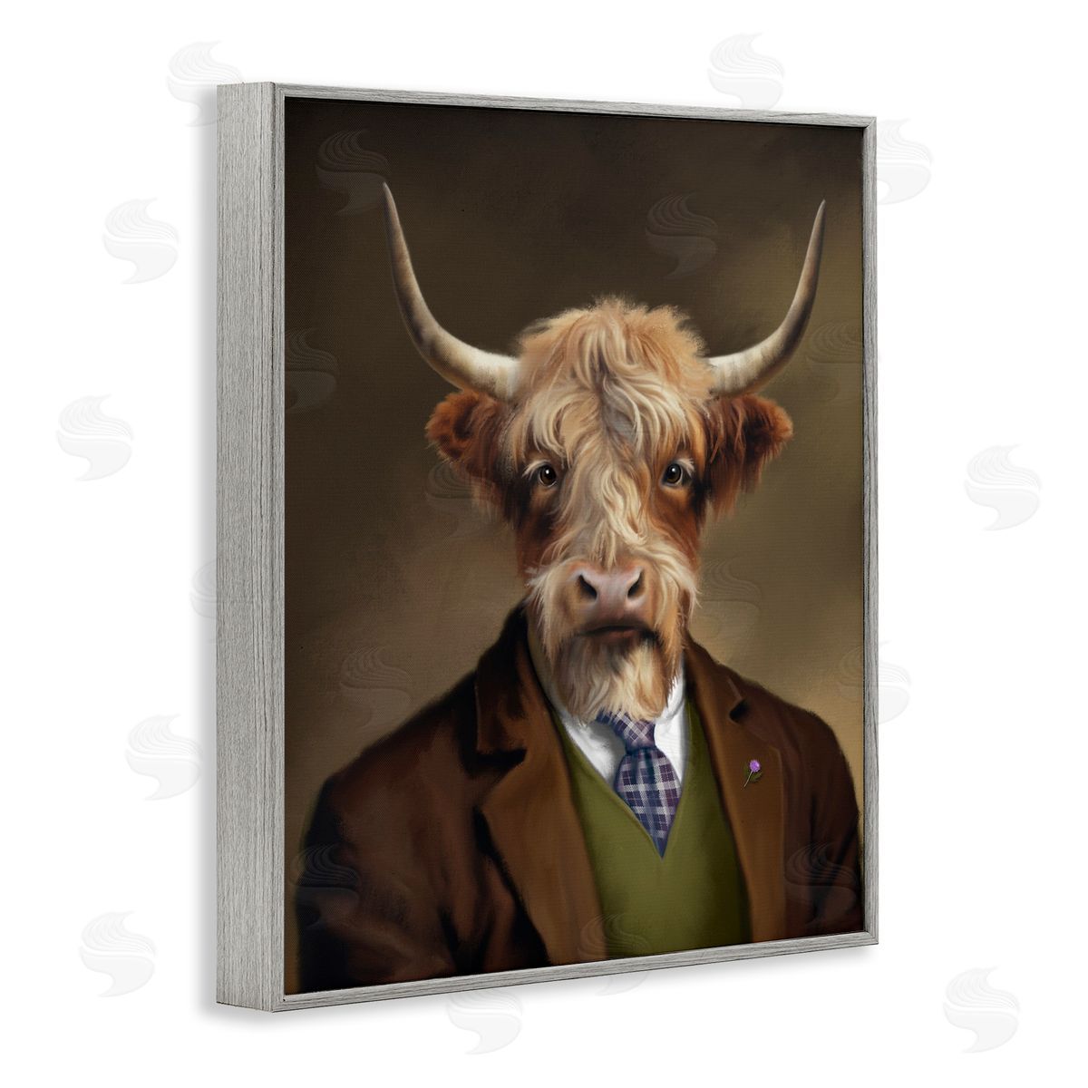 Matthew Piotrowicz Highland Cow Scottish Gentleman Canvas Wall Art Print