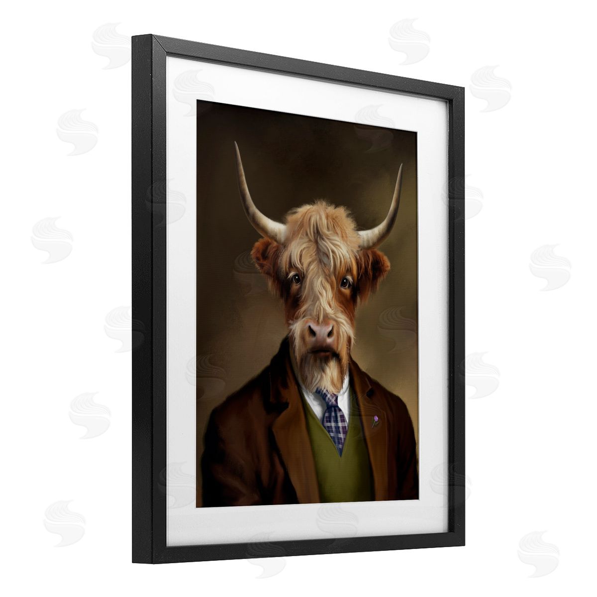 Matthew Piotrowicz Highland Cow Scottish Gentleman Canvas Wall Art Print