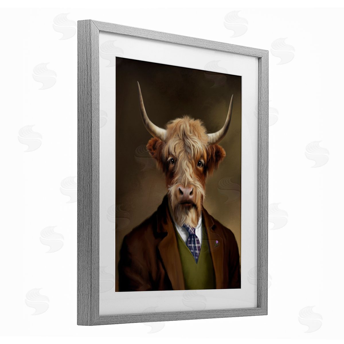 Matthew Piotrowicz Highland Cow Scottish Gentleman Canvas Wall Art Print