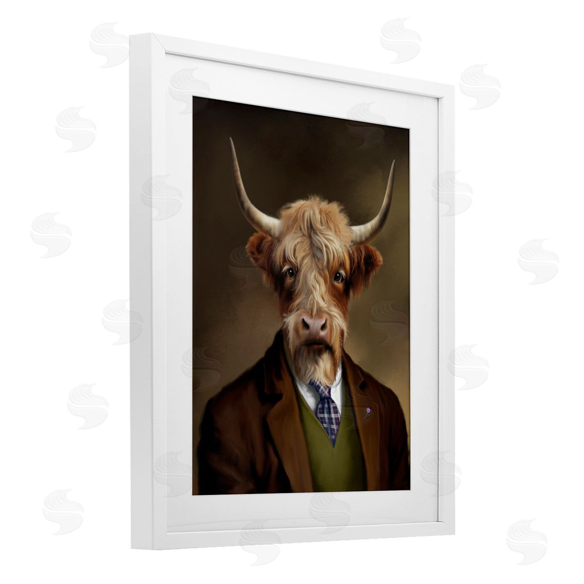 Matthew Piotrowicz Highland Cow Scottish Gentleman Canvas Wall Art Print