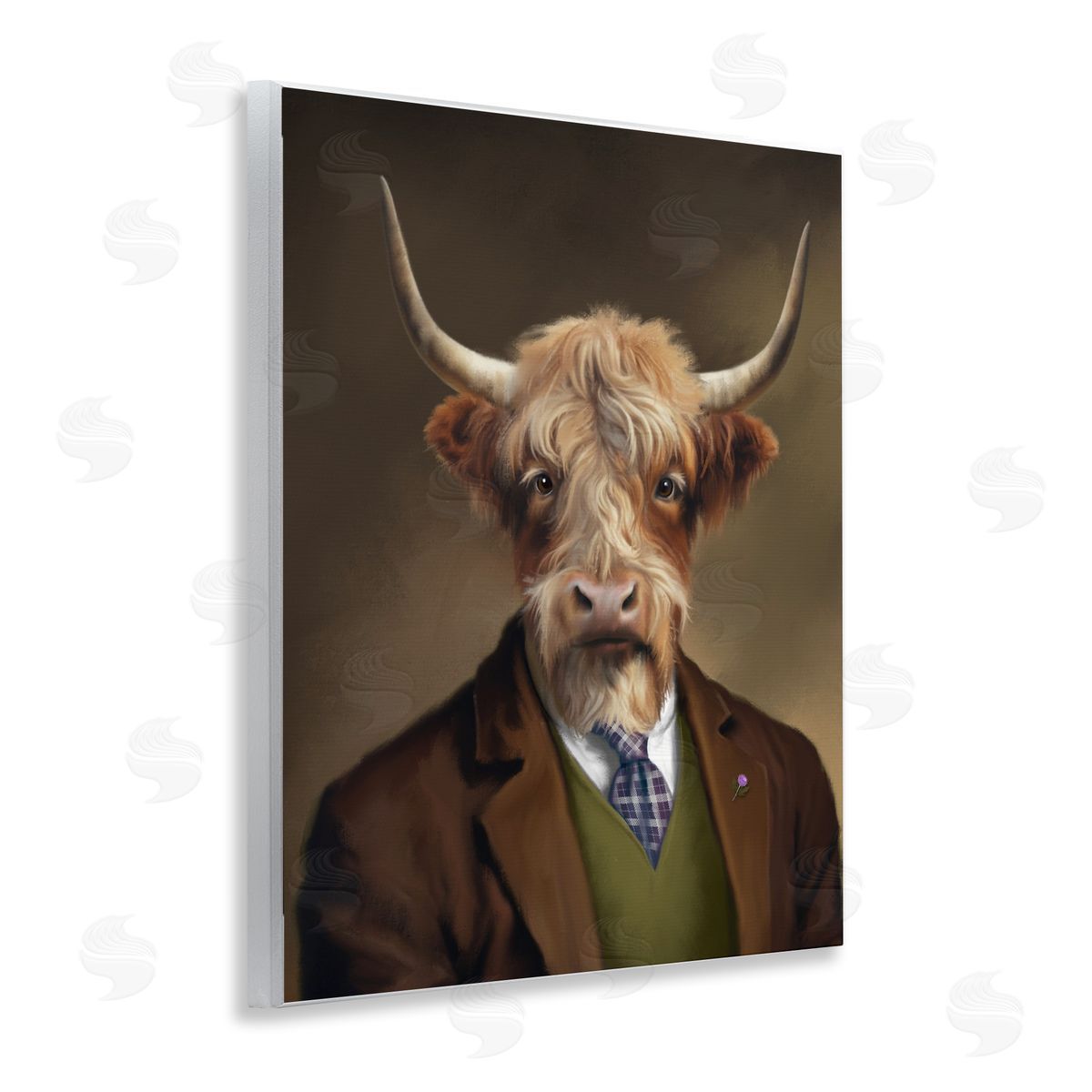 Matthew Piotrowicz Highland Cow Scottish Gentleman Canvas Wall Art Print