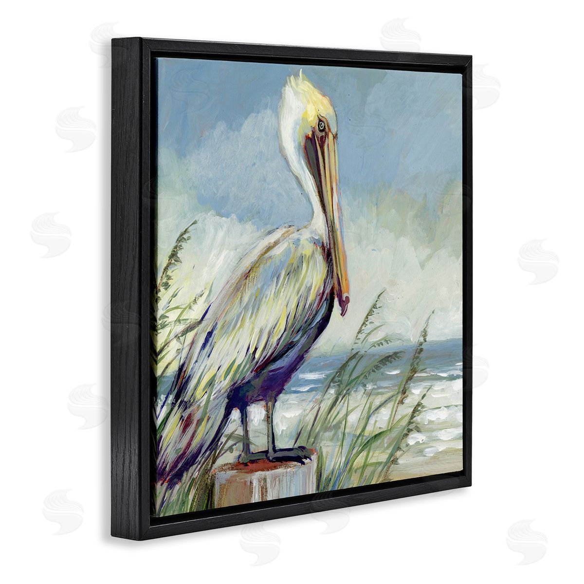 Susan Winget Coastal Pelican Perch Canvas Wall Art Print