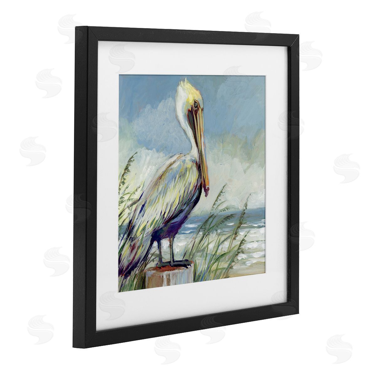 Susan Winget Coastal Pelican Perch Canvas Wall Art Print