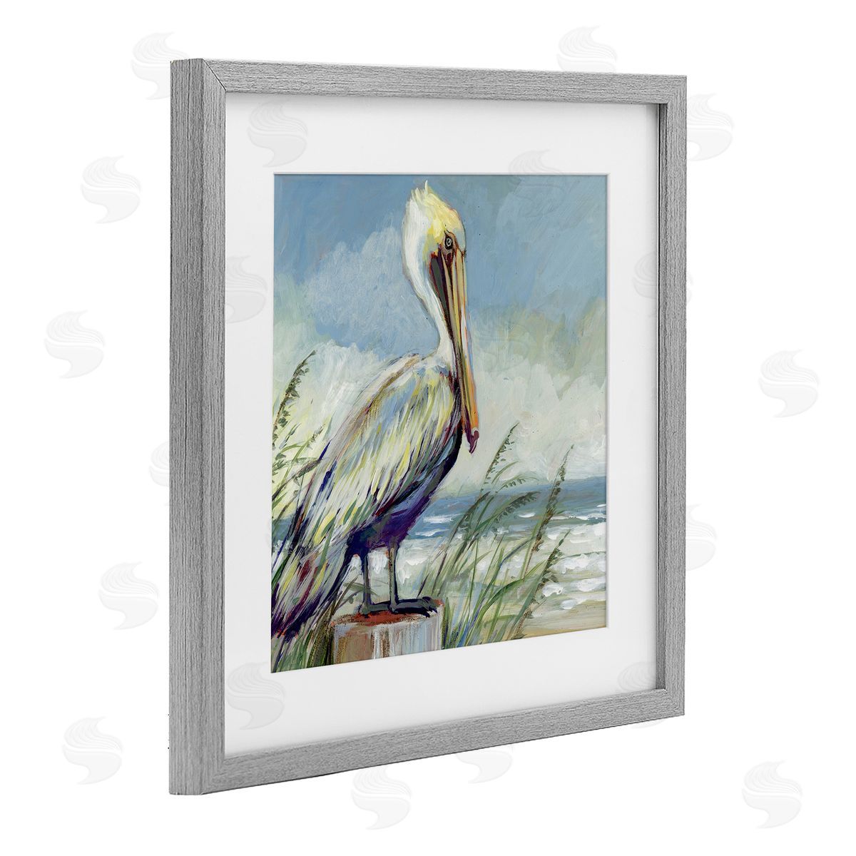 Susan Winget Coastal Pelican Perch Canvas Wall Art Print