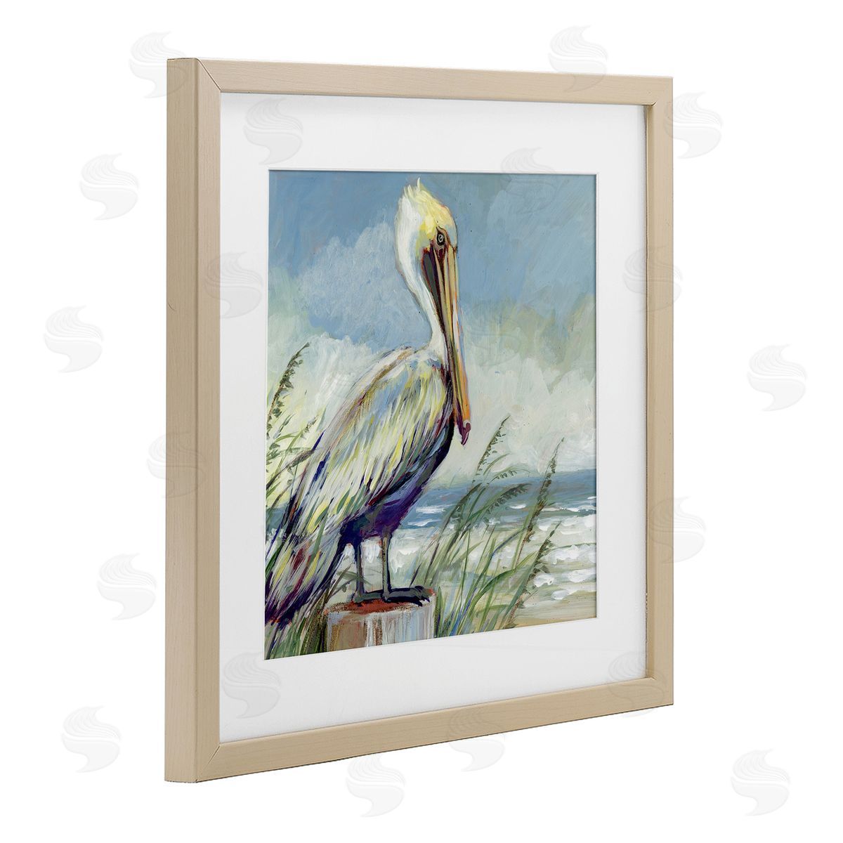 Susan Winget Coastal Pelican Perch Canvas Wall Art Print