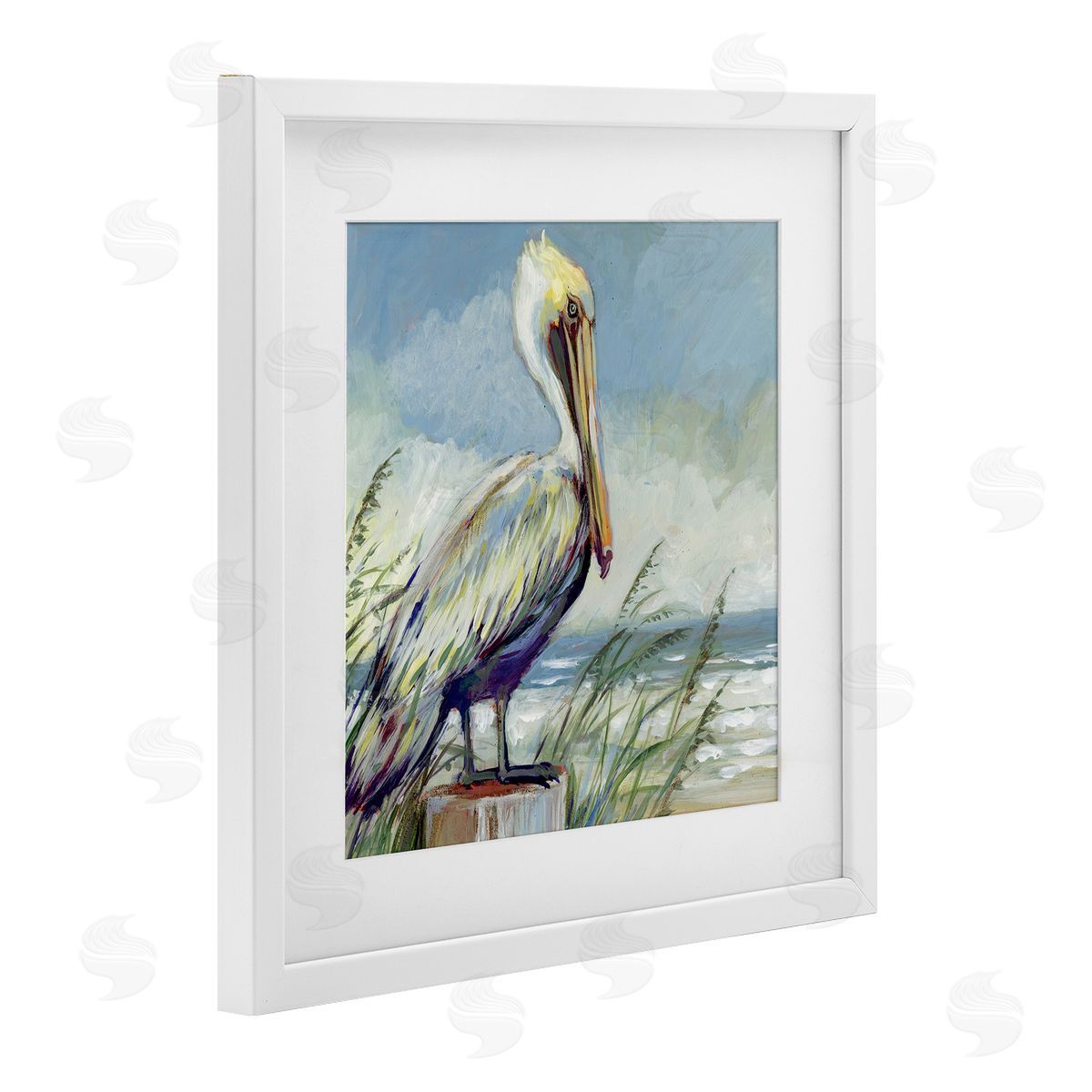 Susan Winget Coastal Pelican Perch Canvas Wall Art Print