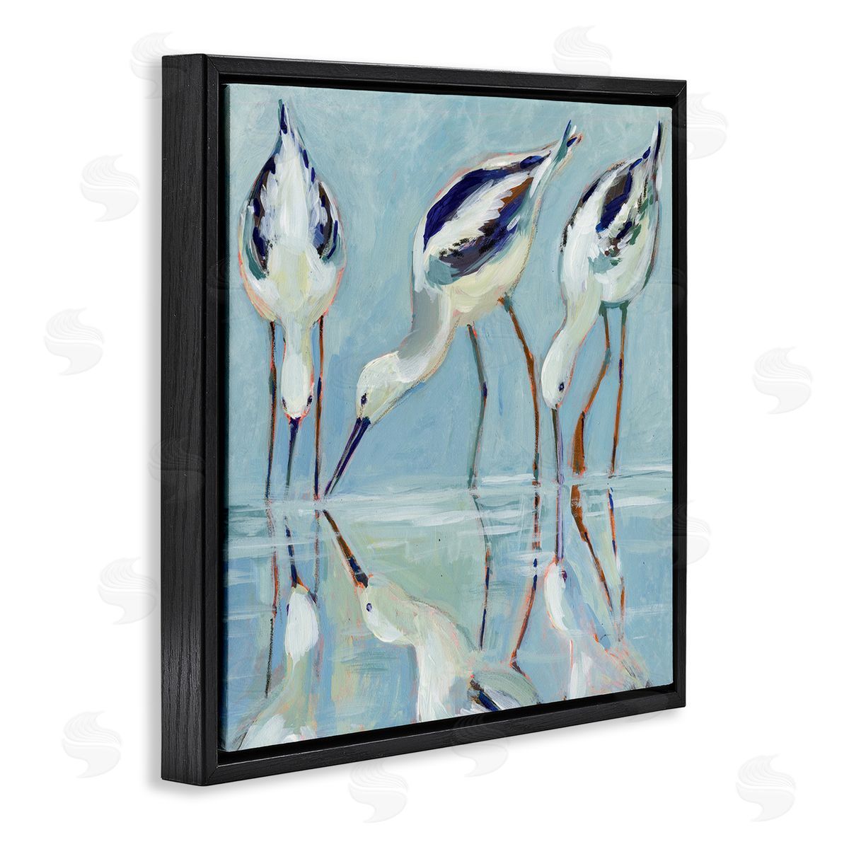 Susan Winget Stilt Birds Water Reflections Canvas Wall Art Print