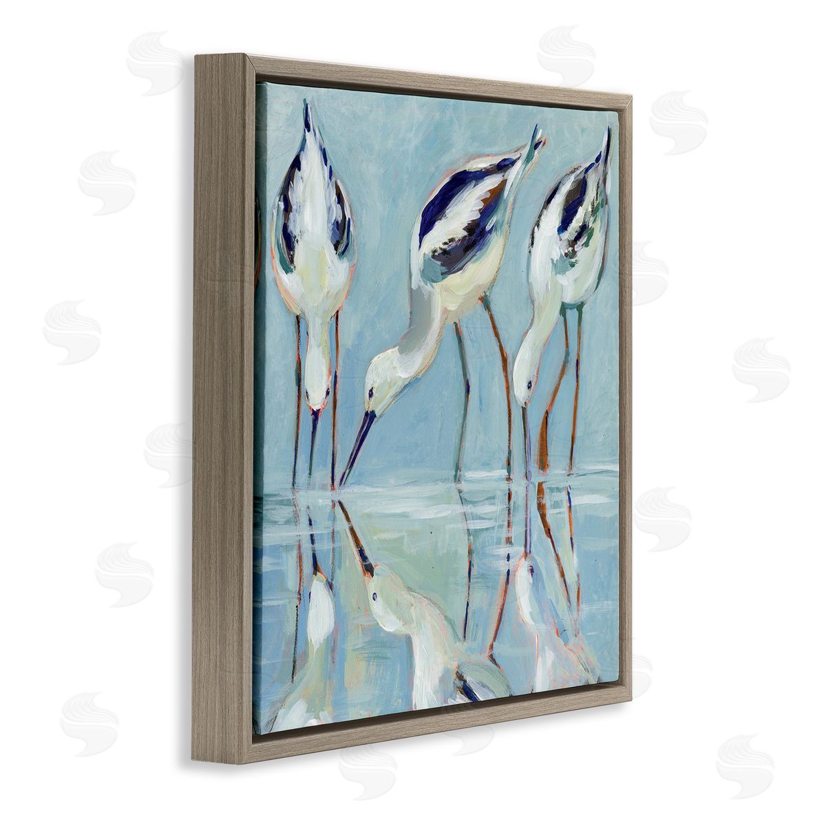 Susan Winget Stilt Birds Water Reflections Canvas Wall Art Print