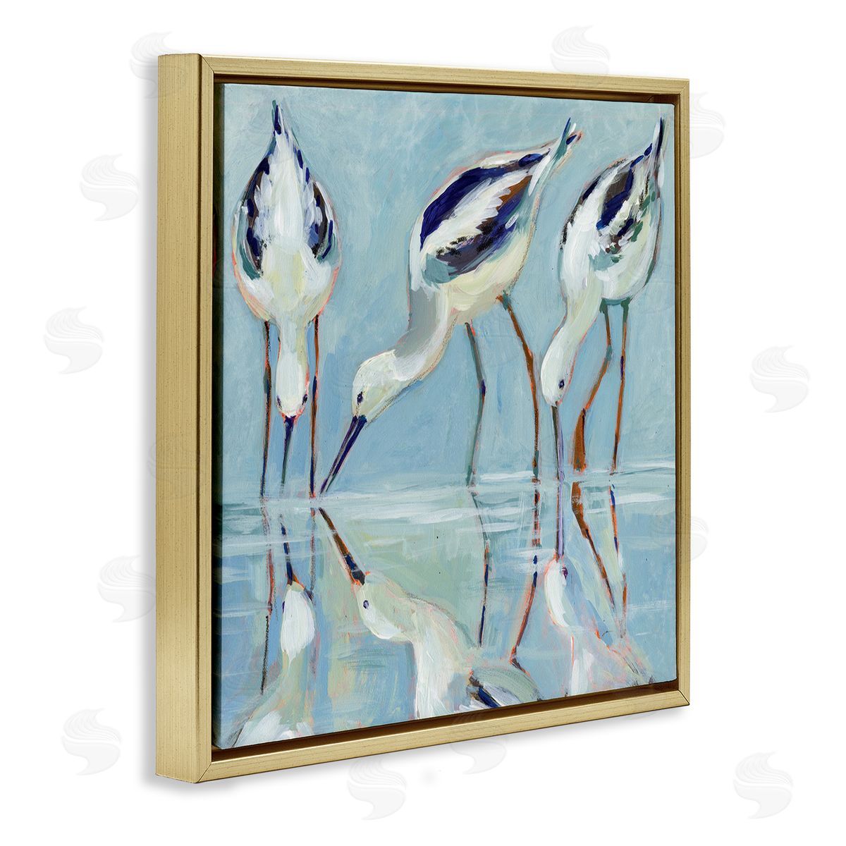 Susan Winget Stilt Birds Water Reflections Canvas Wall Art Print