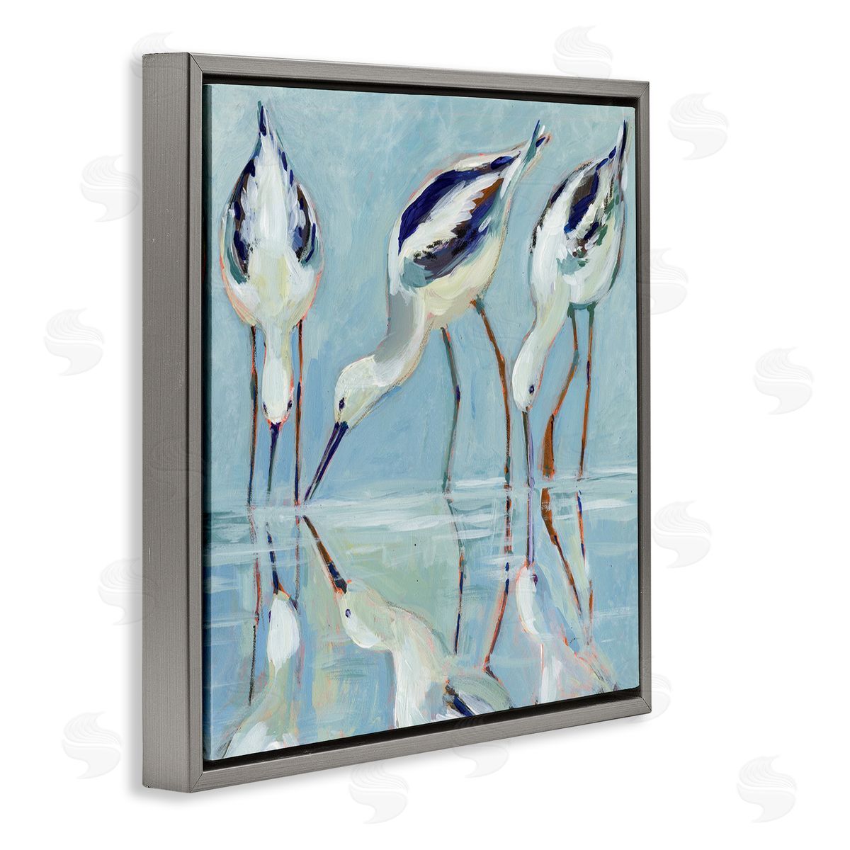 Susan Winget Stilt Birds Water Reflections Canvas Wall Art Print