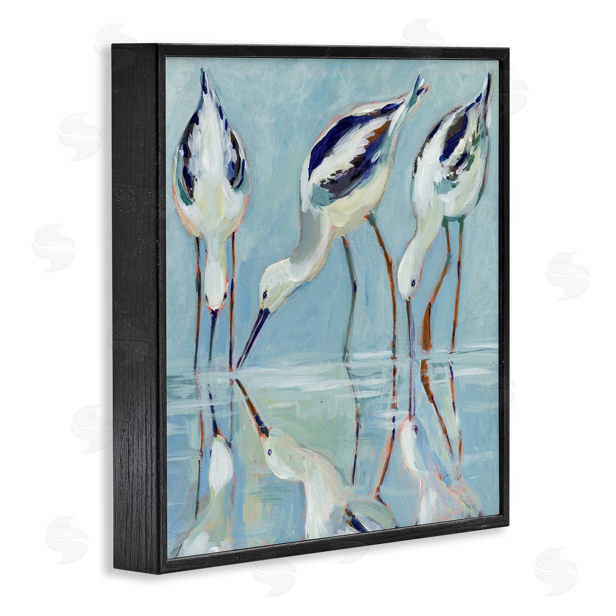 Susan Winget Stilt Birds Water Reflections Canvas Wall Art Print