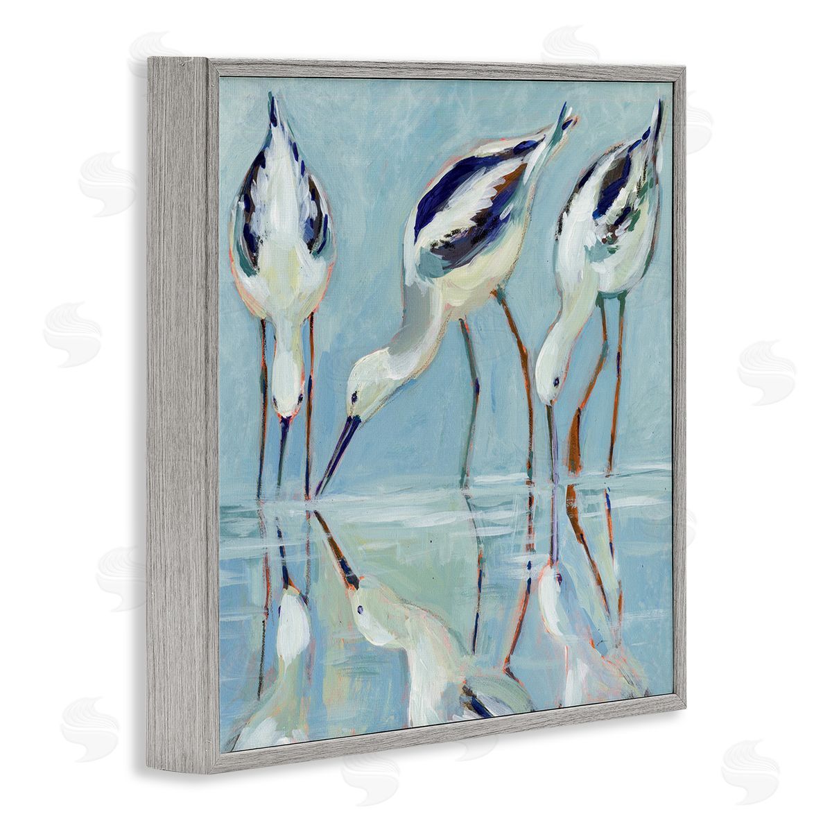 Susan Winget Stilt Birds Water Reflections Canvas Wall Art Print
