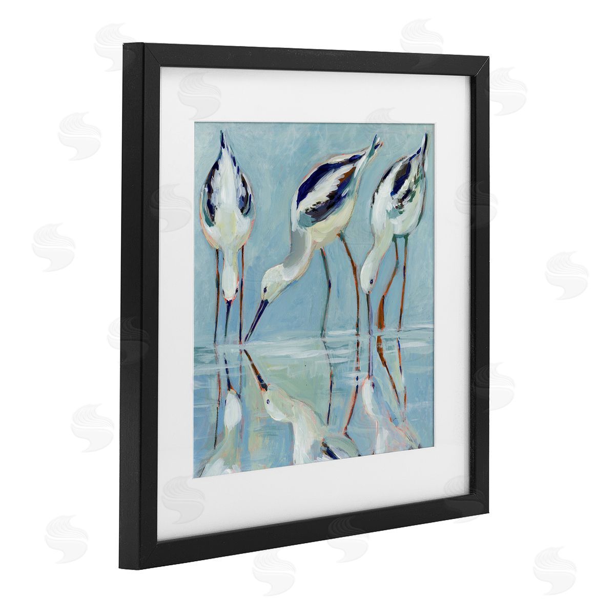 Susan Winget Stilt Birds Water Reflections Canvas Wall Art Print