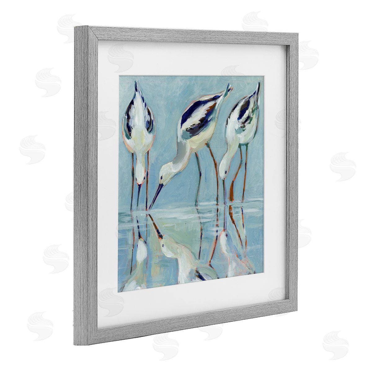 Susan Winget Stilt Birds Water Reflections Canvas Wall Art Print